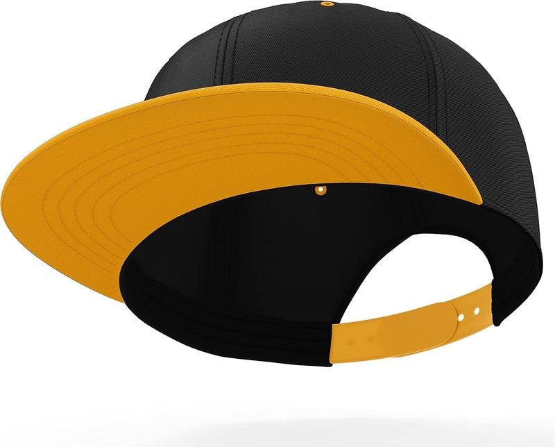 Daxton Store Classic Blank Snapback Flat Bill Visor Hat Cap One Size Adjustable Back - Image 2